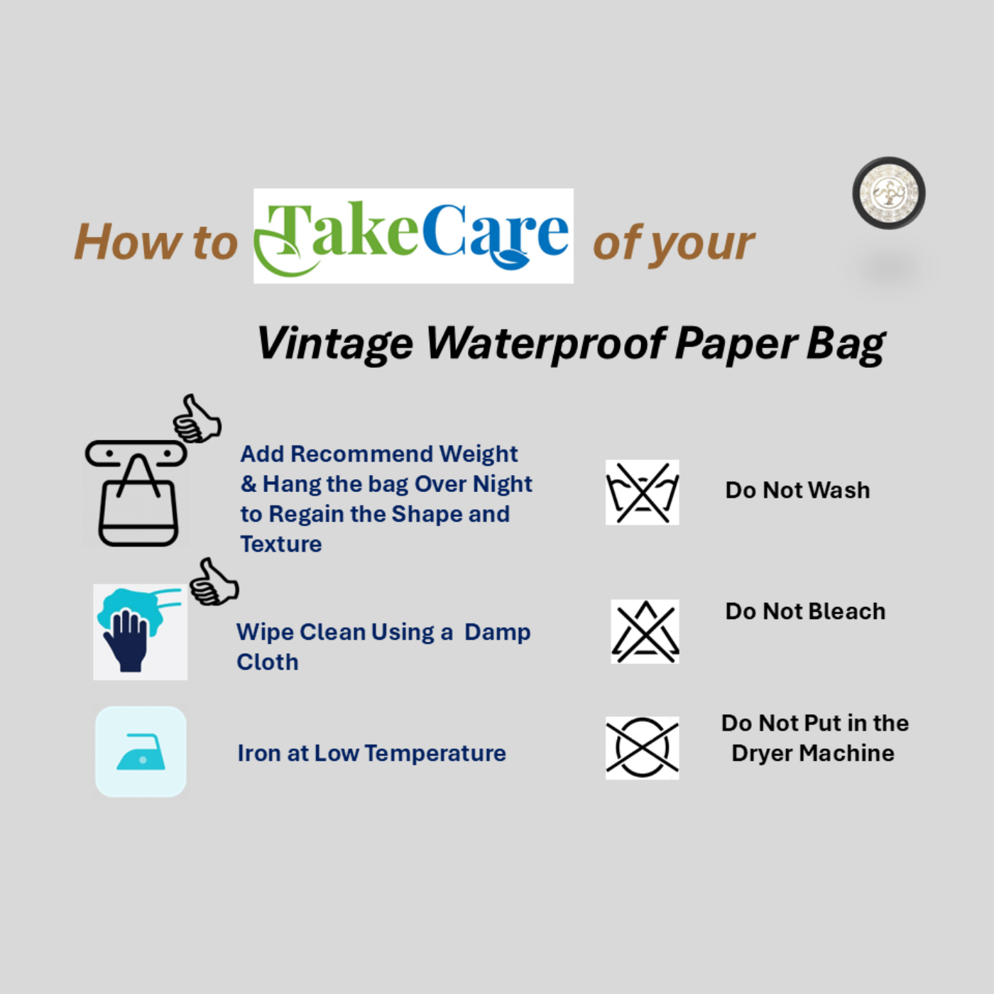 Original Art Tote Bag Made from Tyvek Paper - Durable & Stylish, Eco - friendly - Golden Crow