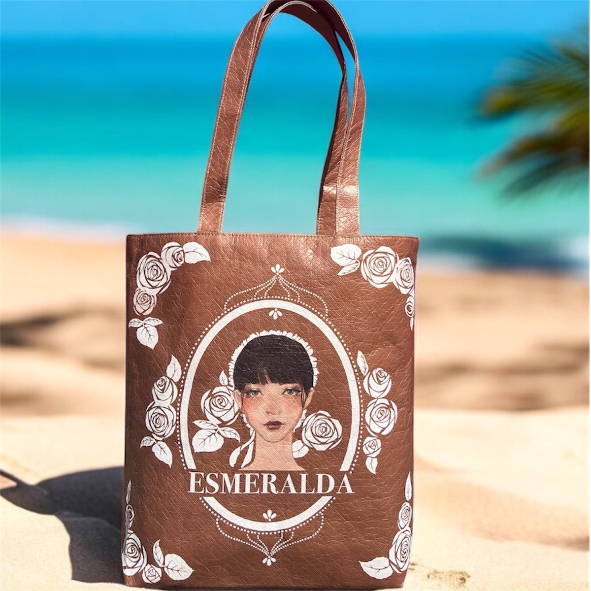 Original Art Tote Bag Made from Tyvek Paper - Durable & Stylish, Eco - friendly - Golden Crow