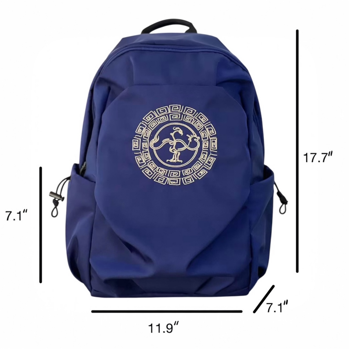 Waterproof  Navy blue laptop backpack dimensions 17.7 by 11.9 by 7.1 inches