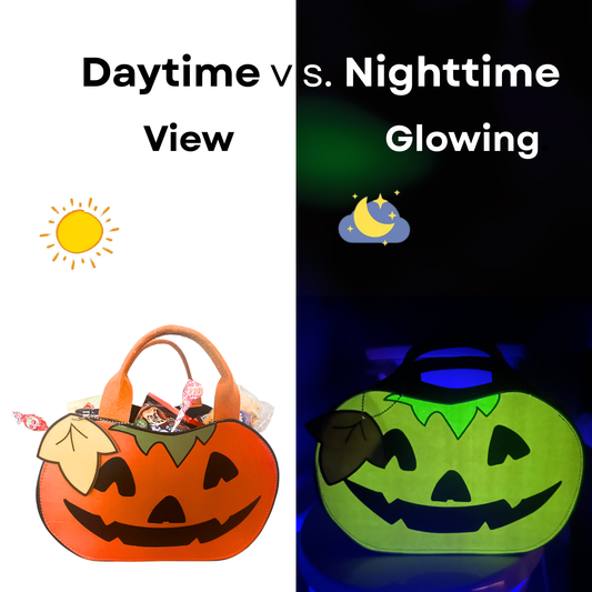Personalized Pumpkin Trick or Treat Bag – Custom Glow-in-the-Dark Halloween Candy Tote for Kids