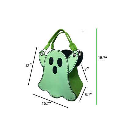 Personalized Glow-in-the-Dark Ghost Halloween Trick-or-Treat Bag for Kids – Custom Name Candy Tote