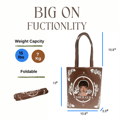 Original Art Tote Bag Made from Tyvek Paper - Durable & Stylish, Eco - friendly - Golden Crow