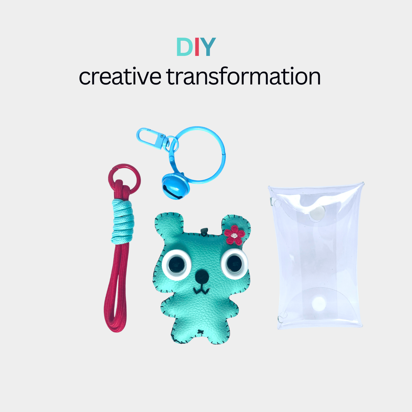 Handmade Leather Keychains, Charms, Kawaii Animal, Wider Version - Golden Crow
