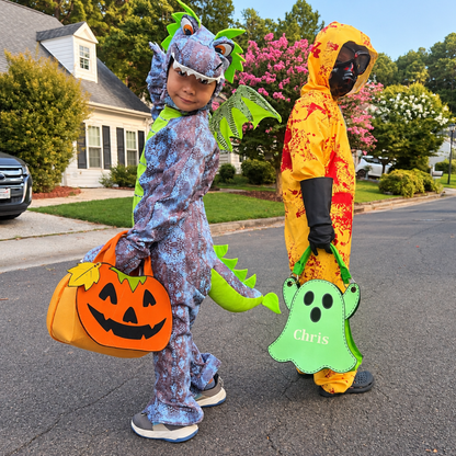 Personalized Pumpkin Trick or Treat Bag – Custom Glow-in-the-Dark Halloween Candy Tote for Kids