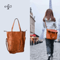 Convertible Leather Tote Bag | Crossbody & Shoulder Bag | Handmade in Grey, Caramel & Bronze