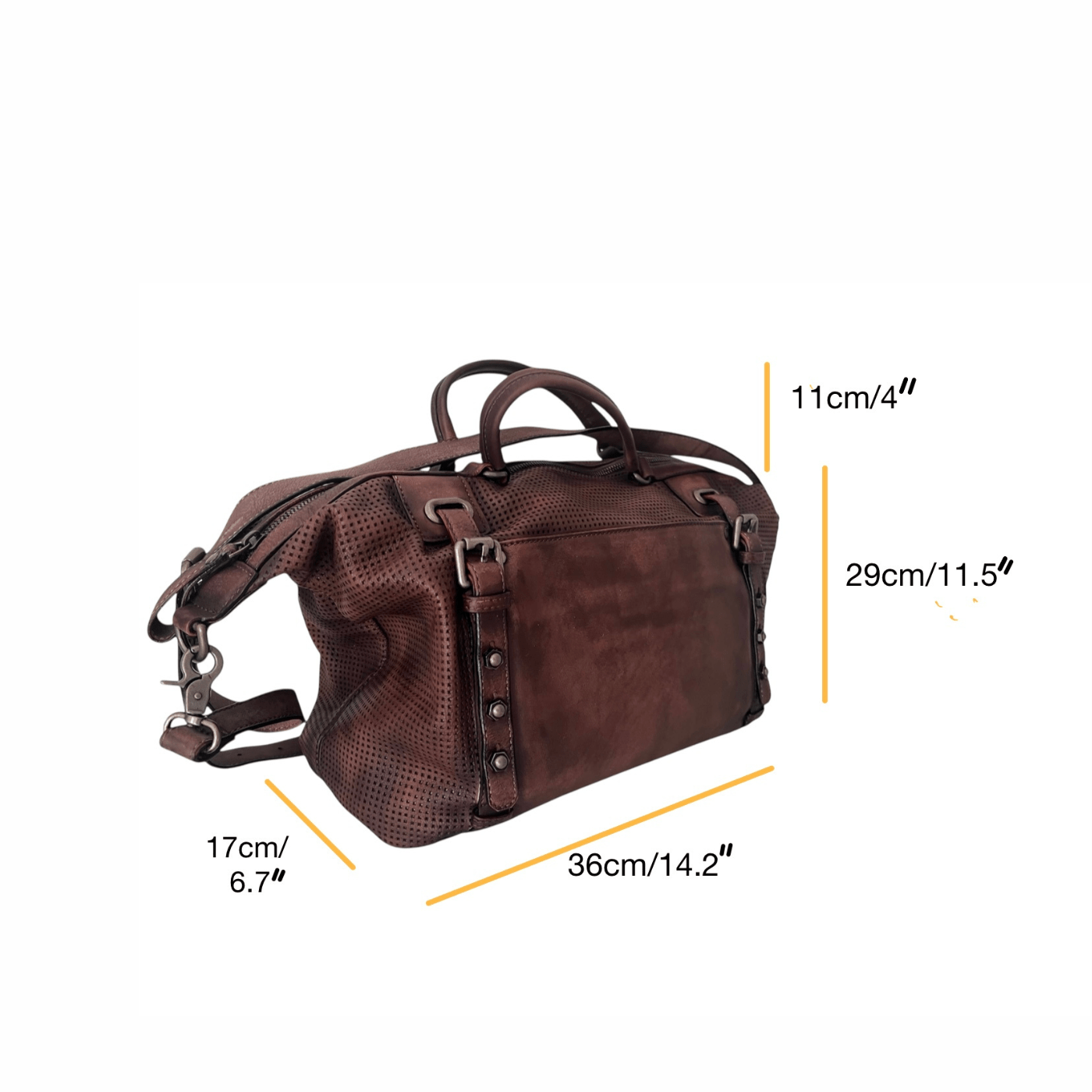 Rustic Elegance – Brown Leather Handbag, Shoulder Bag & Crossbody - Golden Crow