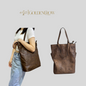 Convertible Leather Tote Bag | Crossbody & Shoulder Bag | Handmade in Grey, Caramel & Bronze
