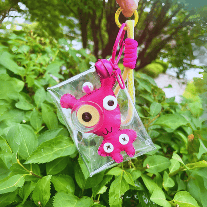 Handmade Leather Keychains, Charms, Kawaii Animal, Wider Version - Golden Crow