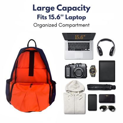 Large capacity waterproof backpack with 15.6 inch laptop compartment