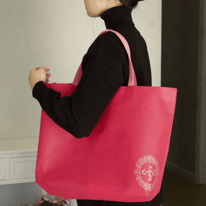 Reusable Grocery Bag, Foldable Shopping Bag, Contrast Colors with Golden Bird Logo - Golden Crow