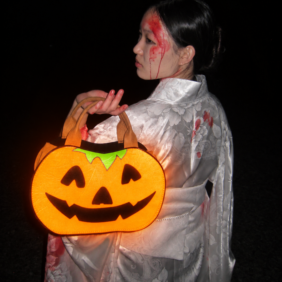 Personalized Pumpkin Trick or Treat Bag – Custom Glow-in-the-Dark Halloween Candy Tote for Kids
