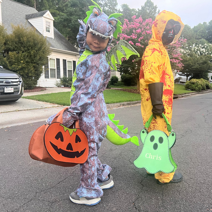 Personalized Pumpkin Trick or Treat Bag – Custom Glow-in-the-Dark Halloween Candy Tote for Kids