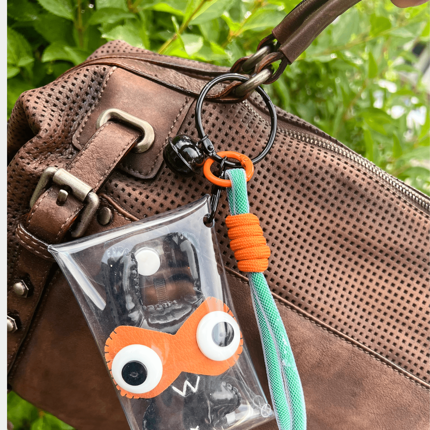 Handmade Leather Keychains, Charms, Kawaii Animal, Narrower version - Golden Crow