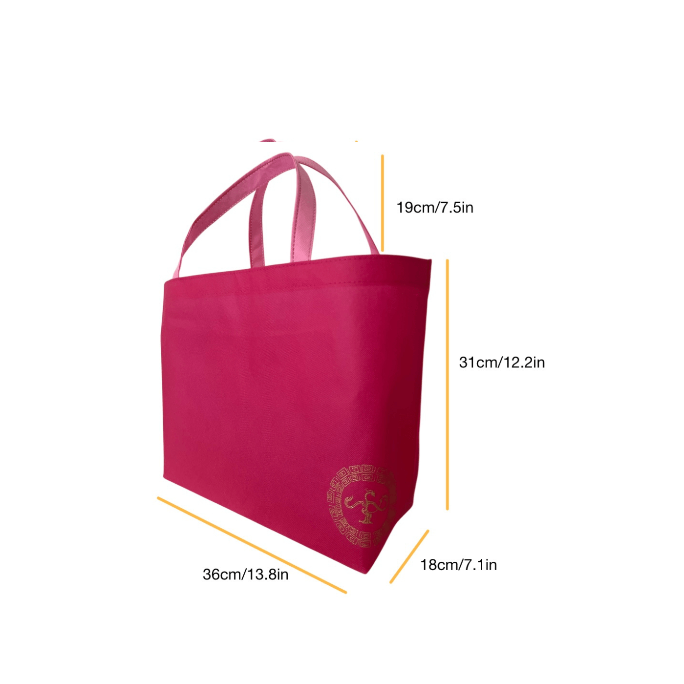 Reusable Grocery Bag, Foldable Shopping Bag, Contrast Colors with Golden Bird Logo - Golden Crow