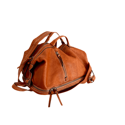Convertible Leather Duffle & Backpack – One Bag, Two Styles - Medium size - Golden Crow