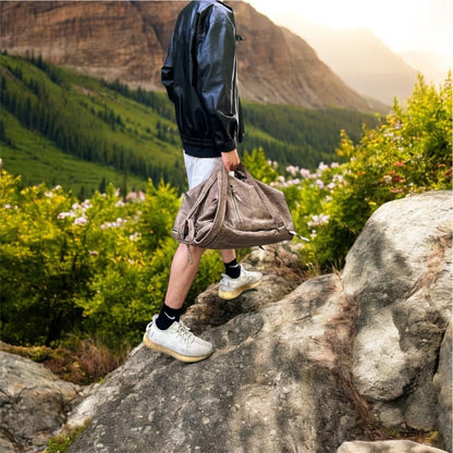 Convertible Leather Duffle & Backpack – One Bag, Two Styles - Large size - Golden Crow