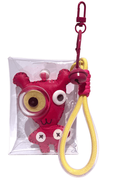 Handmade Leather Keychains, Charms, Kawaii Animal, Wider Version - Golden Crow