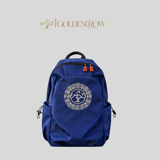 Navy Blue Waterproof 15.6” Laptop Backpack – Embroidered Travel & Commuter Backpack