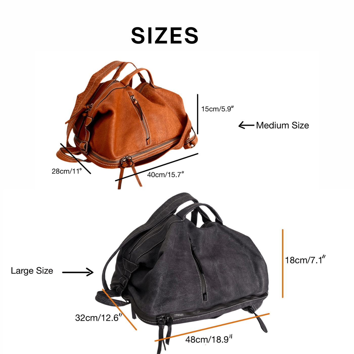 Convertible Leather Duffle & Backpack – One Bag, Two Styles - Large size - Golden Crow