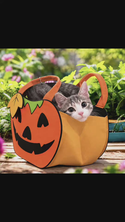 Personalized Pumpkin Trick or Treat Bag – Custom Glow-in-the-Dark Halloween Candy Tote for Kids